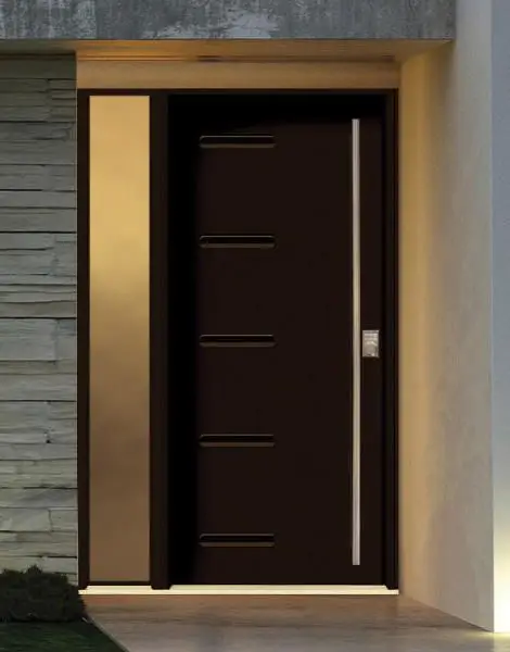 Sandblasted glass steel door